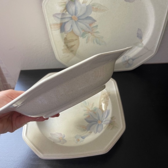 MIKASA Belle Meade Casual Moods Rim Soup Bowl (2 pcs) & Dinner Plate (1pcs) - Picture 8 of 9